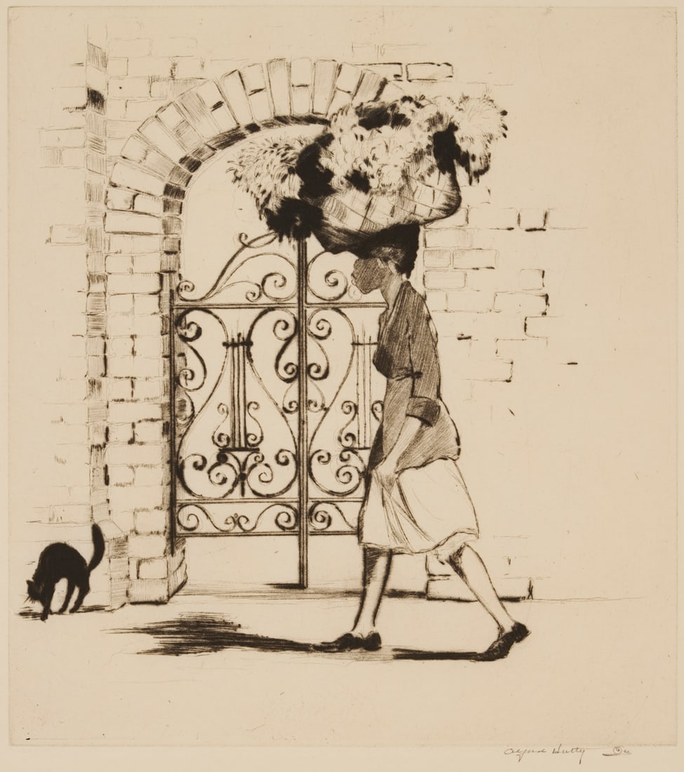 Alfred Hutty Etching, Phoebe Passes My Gate, 1931 (1 of 16)