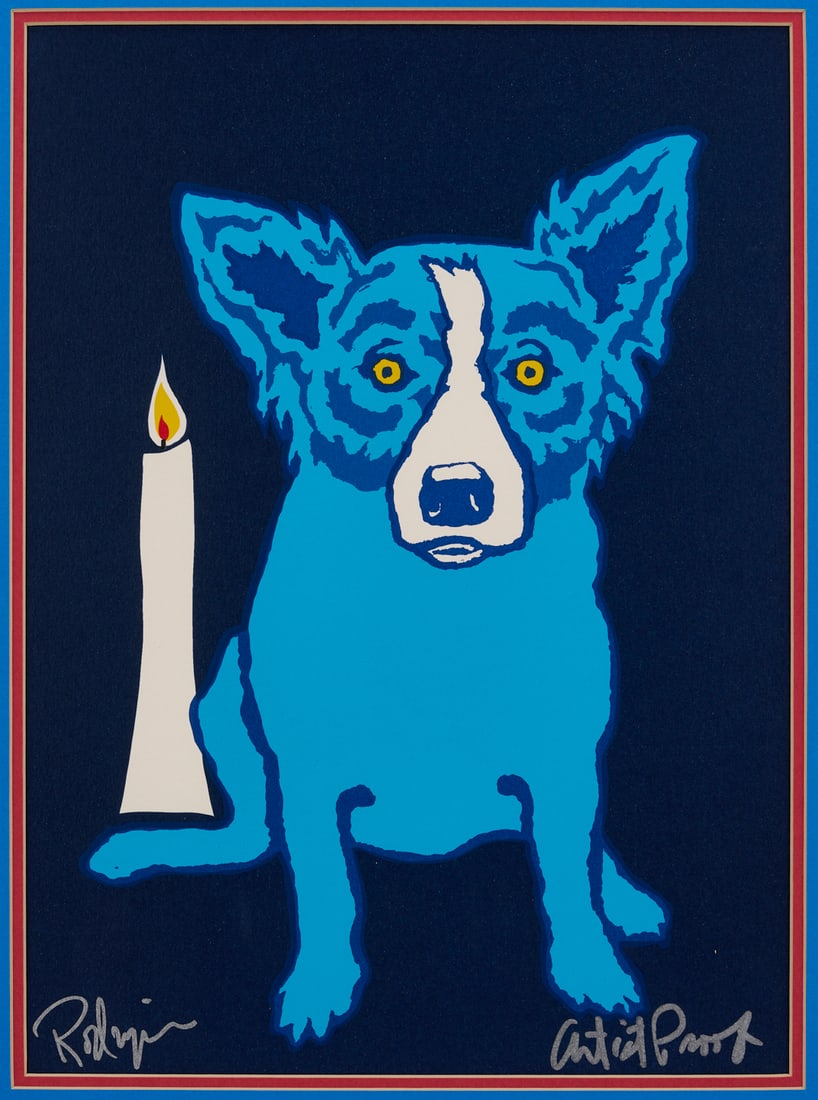 George Rodrigue Signed Blue Dog Print, Flame in my Heart (1 of 10)