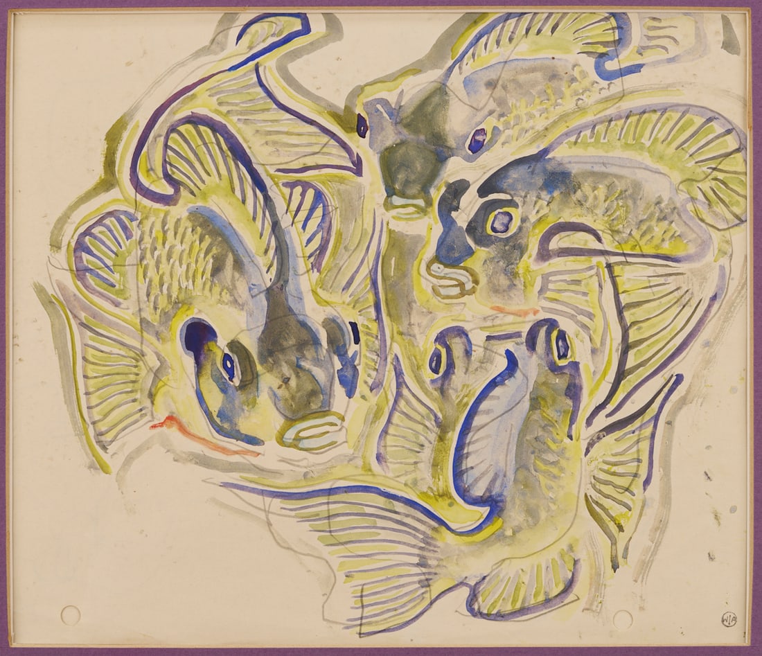 Walter Anderson W/C Painting, Perch (1 of 12)
