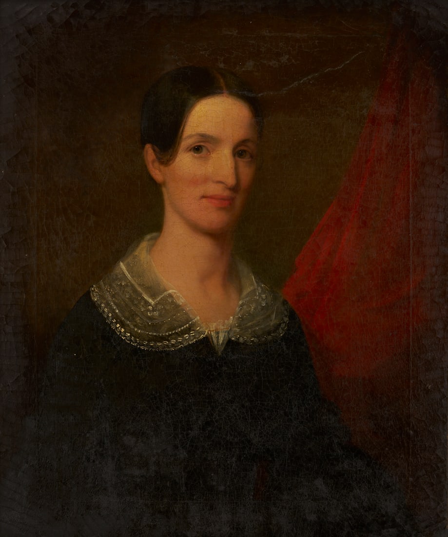 Washington Cooper TN Portrait of Margaret Litton Bostick of Nashville: Washington Bogart Cooper (Tennessee, 1809-1882) portrait of his wife's sister, Margaret Rebecca Litton Bostick (1804-1897) of Nashville, wife of Hardin Bostick (whose portrait is also featured in 