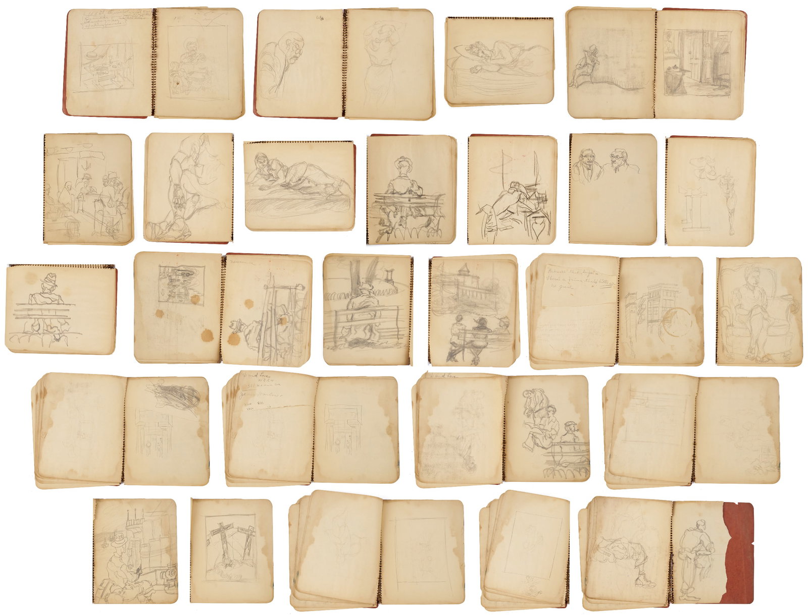 Joseph Delaney Sketchbook, 37 Works on Paper Incl. Religious & NYC Scenes (1 of 20)