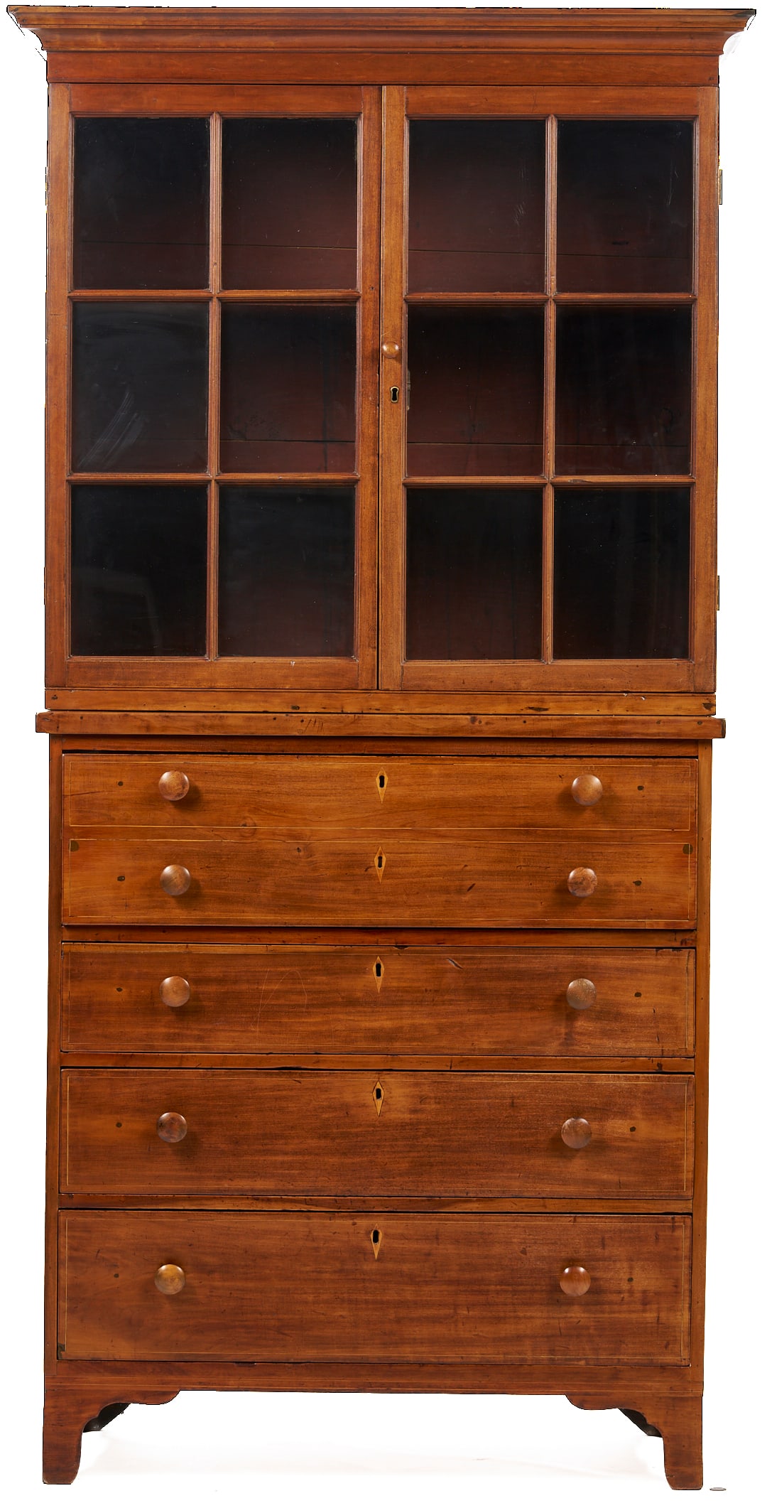 Southern Federal Cherry Butler's Desk and Bookcase with Inlay, Poss. VA (1 of 20)