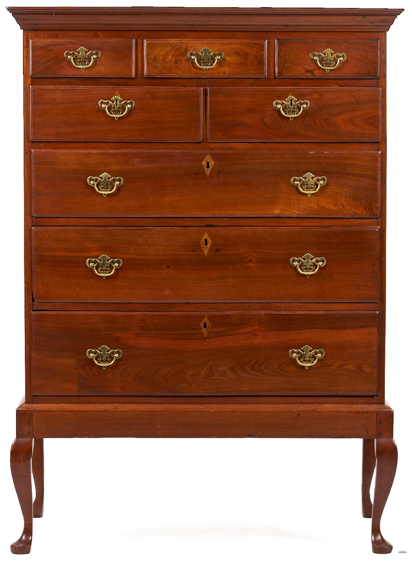 Southern Walnut High Chest on Frame w/ Cabriole Legs, poss. VA (1 of 20)