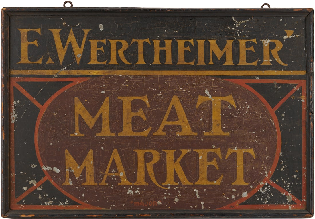 Meat Market Double Sided Sign, E. Werthheimer (1 of 14)