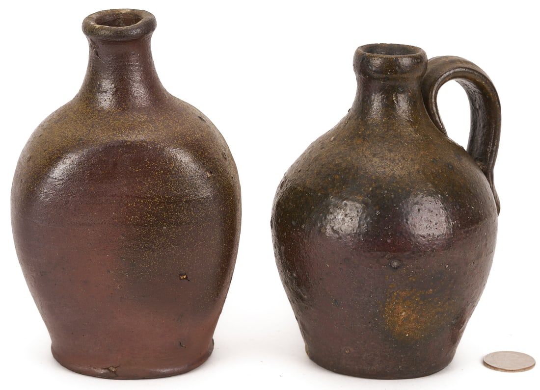 Two TN Minature Stoneware Pottery Forms, Bottle and Jug (1 of 11)
