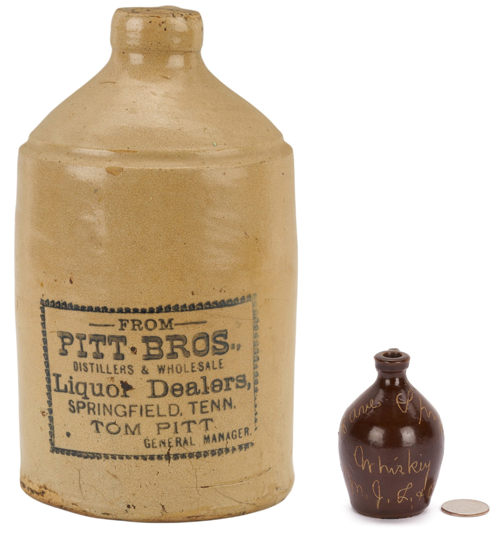 Tennessee Pitt Bros. 1-Gal. Whiskey Jug plus Cave Springs Miniature Jug (1 of 20)