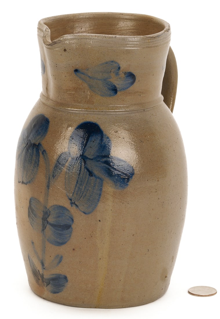 Cobalt Decorated Stoneware Pitcher, attrib. Peter Herrmann, Baltimore (1 of 10)