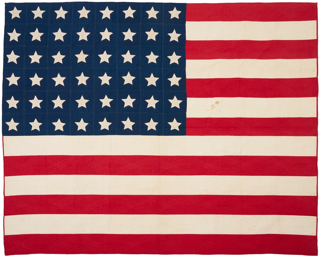 American Flag Quilt, Early 20th c. (1 of 14)