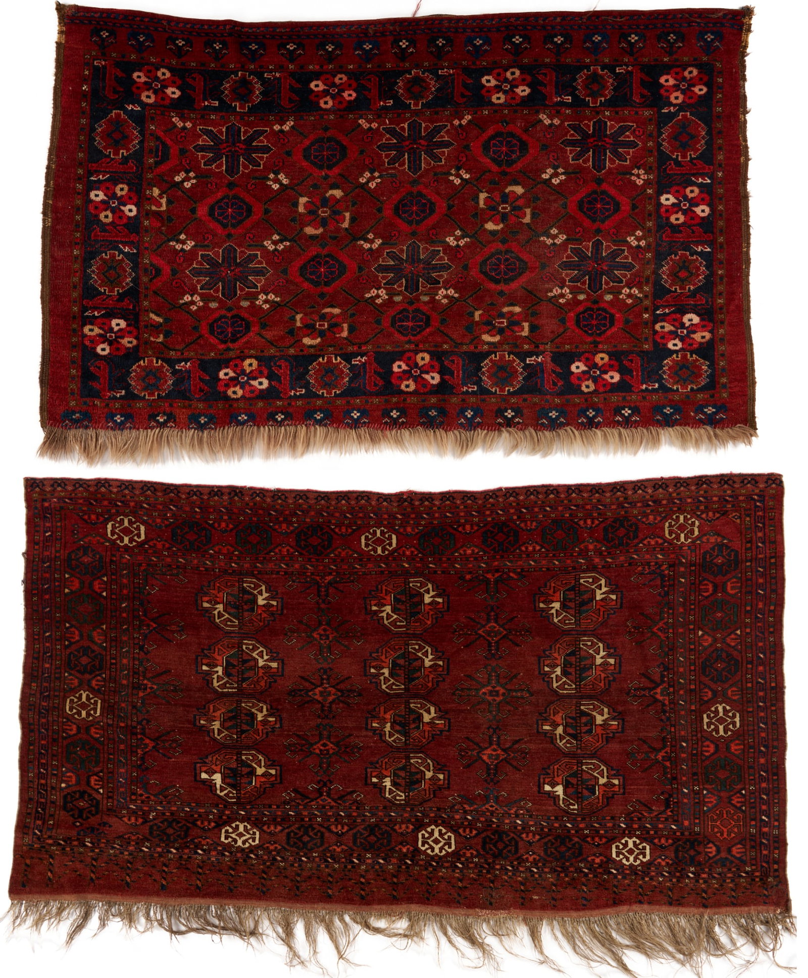 2 Antique Turkman Rugs, Beshir Torba & Yomud Chuval (1 of 19)