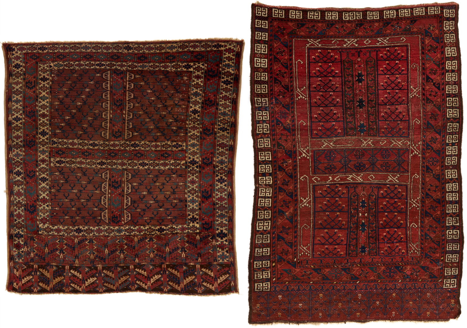 2 Antique Turkmen Ensi Tribal Rugs, Yomud & Ersari (1 of 20)