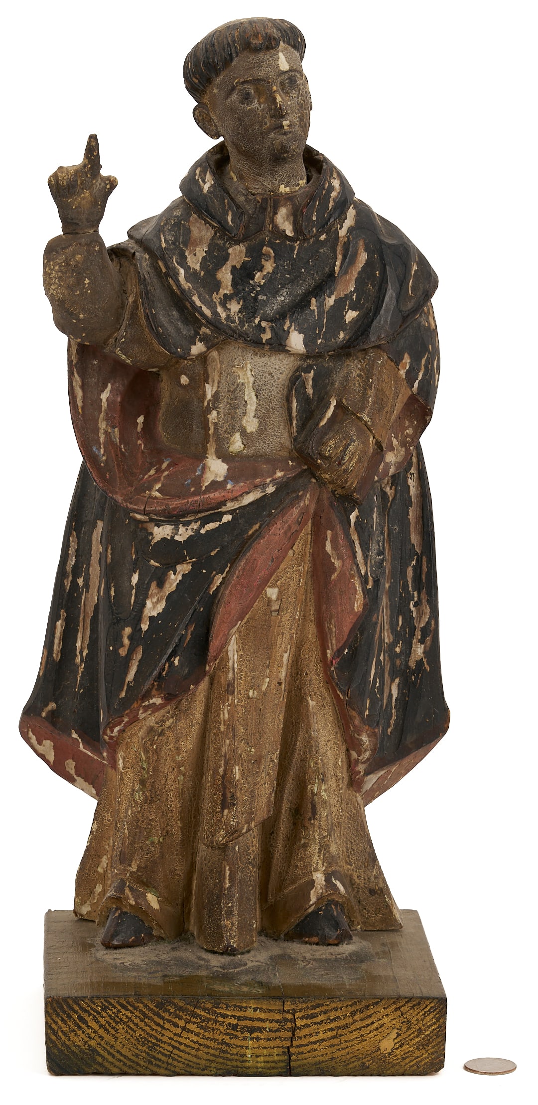Spanish Colonial Carved Santos Figure, Poss. St. Francis (1 of 13)