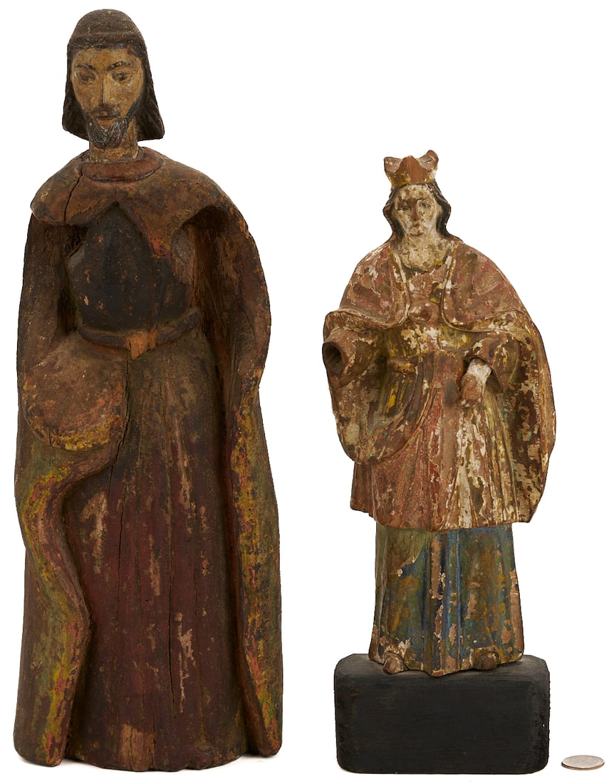 2 Spanish Colonial Carved Santos Figures (1 of 20)