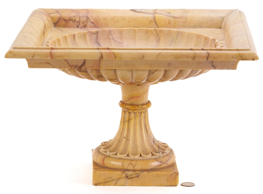 Sienna Yellow Marble Pedestal Bowl (1 of 8)