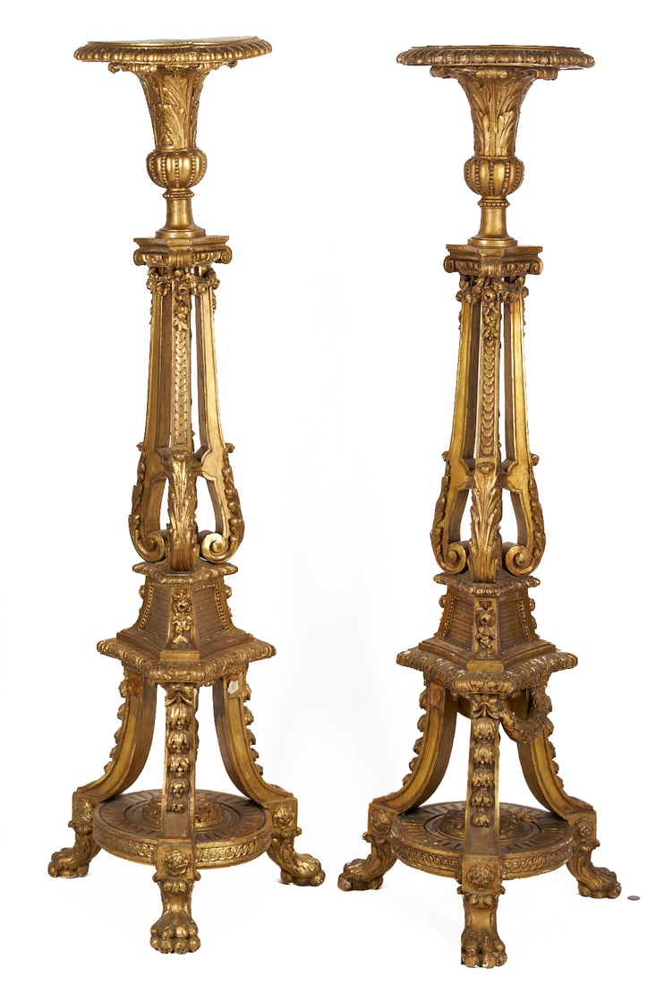 Pair Continental Giltwood Torchieres (1 of 10)