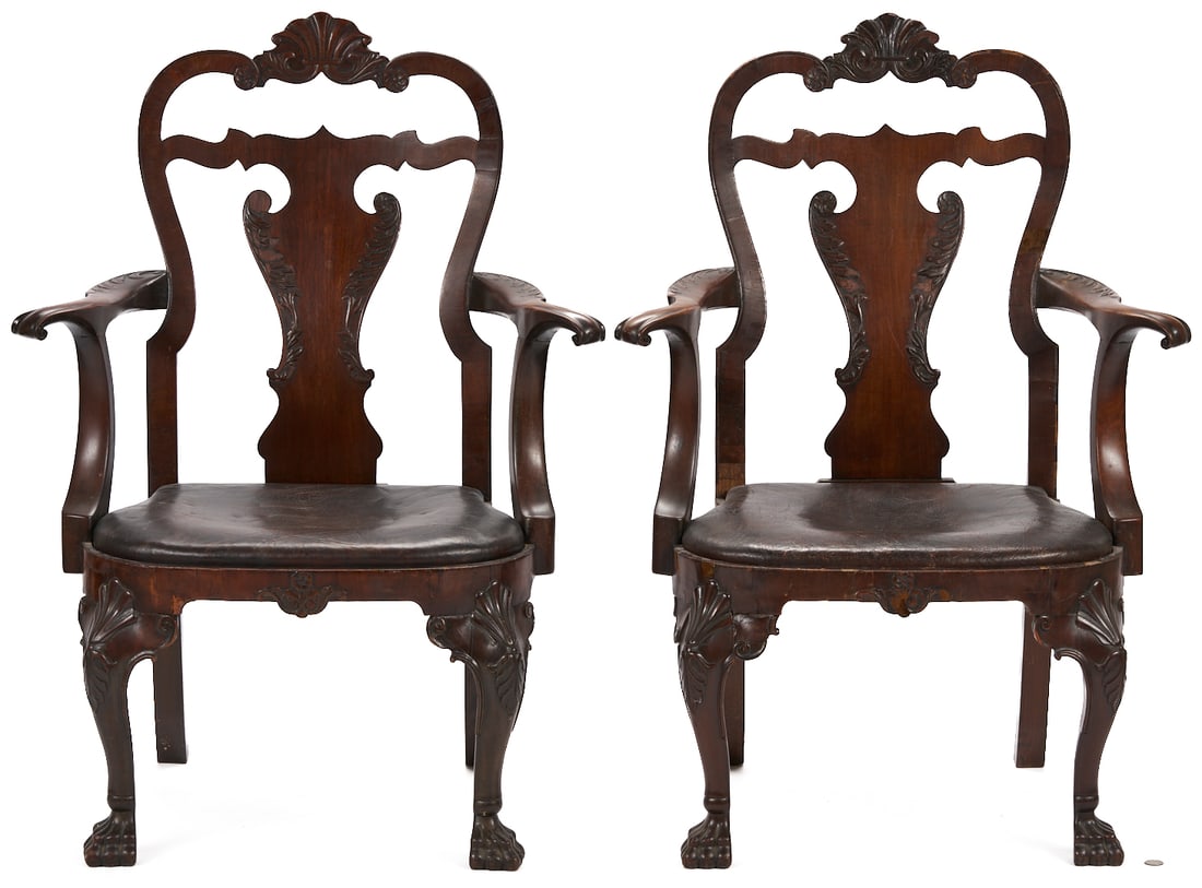 Pair Irish George I Carved Armchairs (1 of 17)