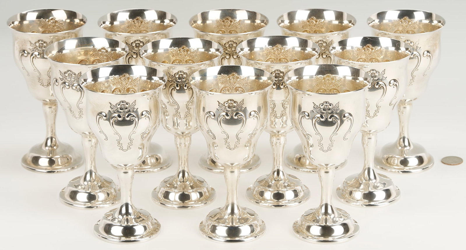12 Gorham Chantilly Sterling Silver Goblets (1 of 10)