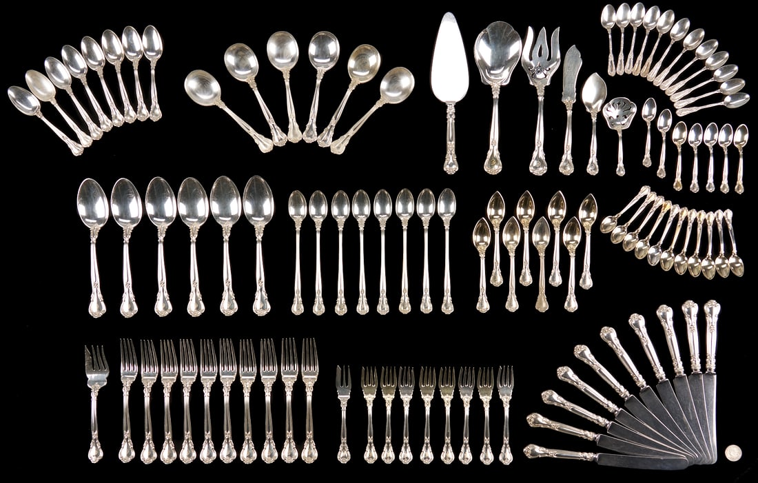 Gorham Sterling Flatware Set Plus 12 D & H Spoons, 102 pcs (1 of 14)