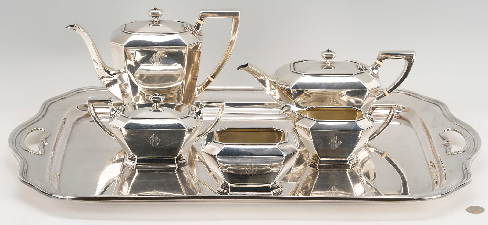 Gorham Fairfax 5 pc Sterling Tea Set w/ S/P Tray (1 of 20)