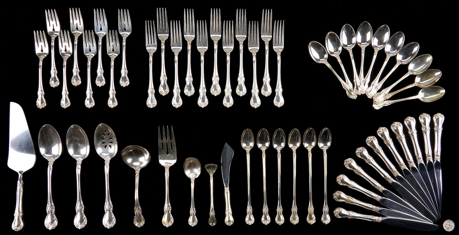 55 Pcs. Towle Old Master Sterling Silver Flatware (1 of 10)