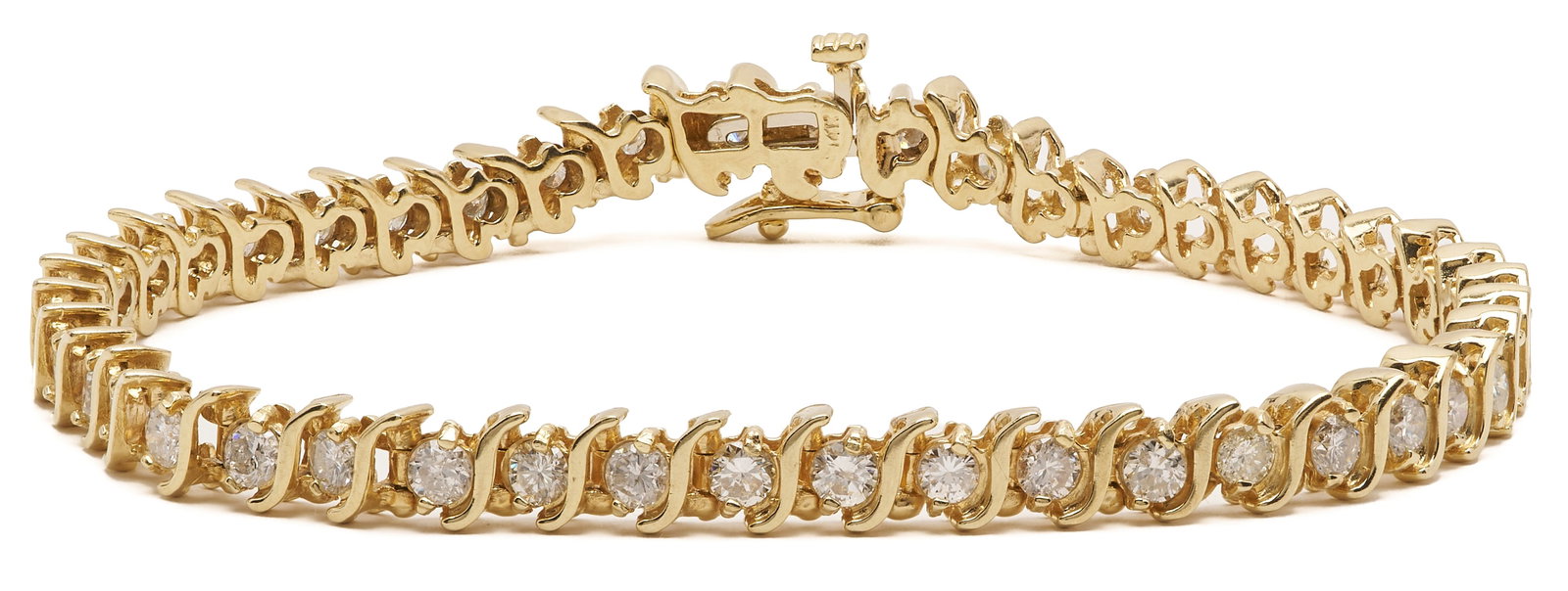 14K S-Link Diamond Tennis Bracelet (1 of 9)