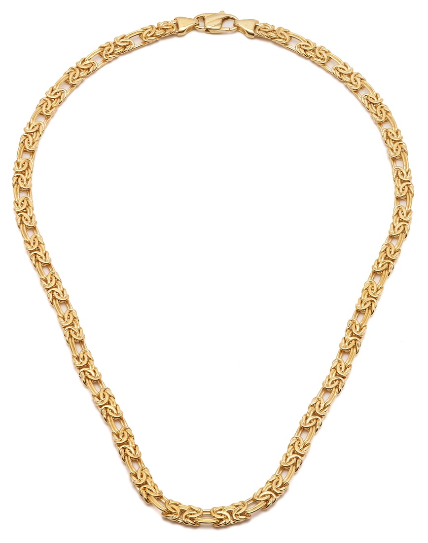 18K Yellow Gold Byzantine Style Chain (1 of 9)