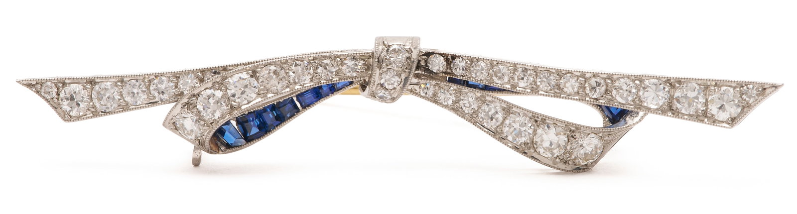 Tiffany & Co. Diamond and Sapphire Bow Pin (1 of 6)