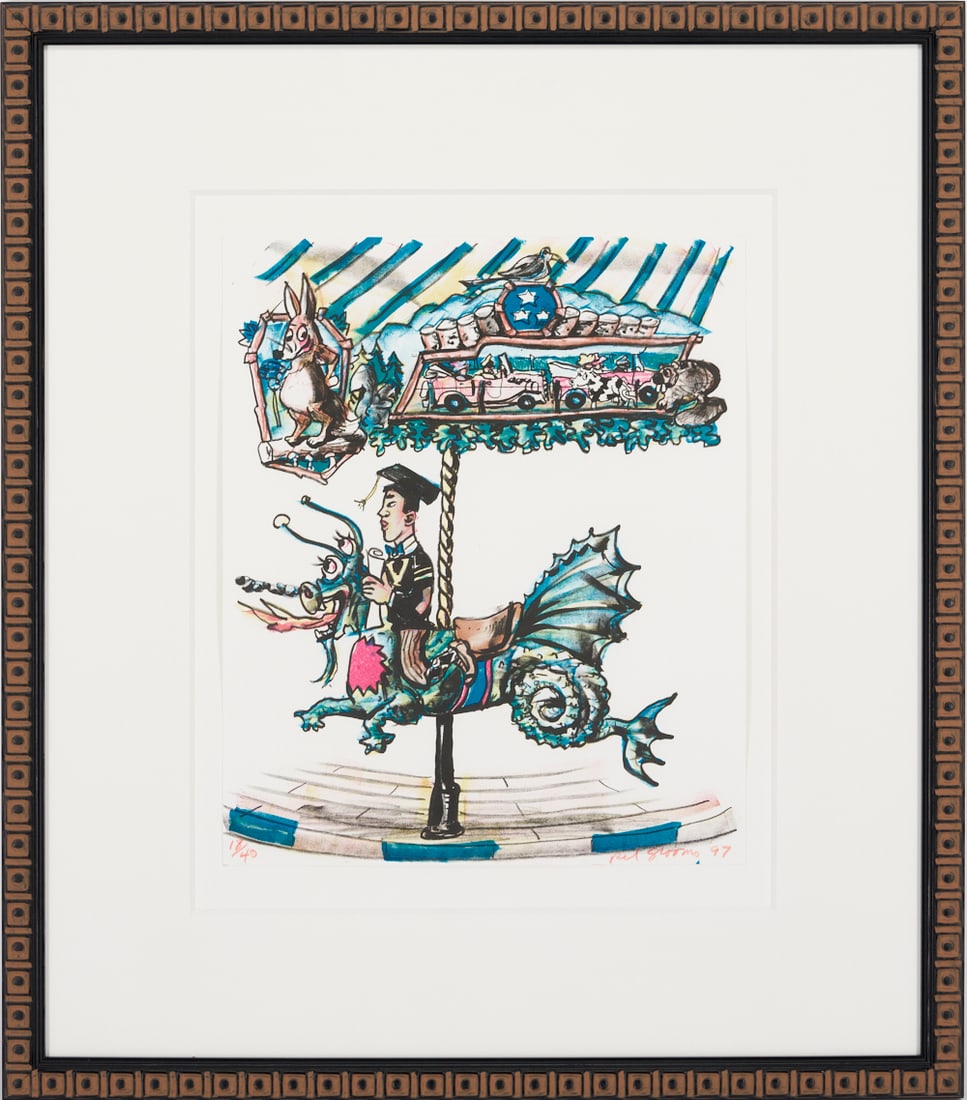 Red Grooms Signed Fox Trot Carousel Print, Charlie Soong (1 of 8)