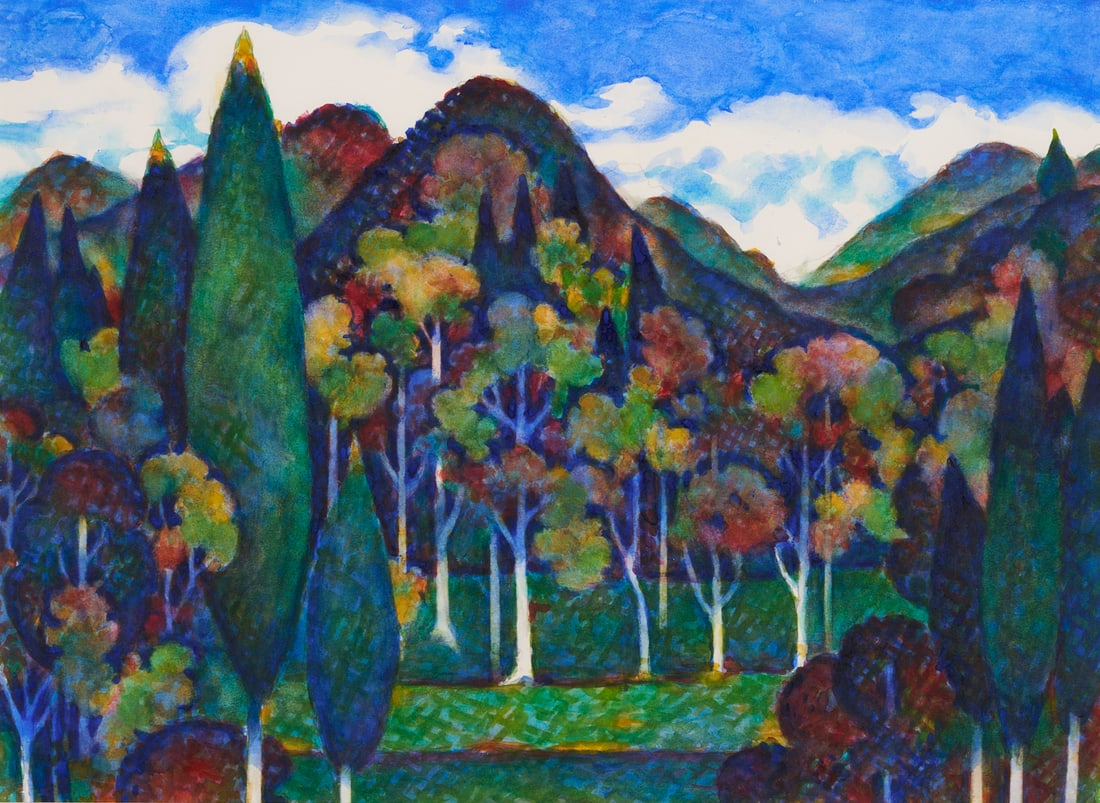John Richardson East Tennessee Smoky Mountain W/C Landscape Painting (1 of 9)