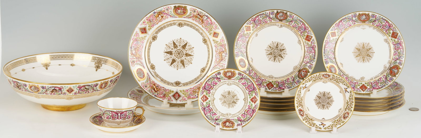 19 Pc Sevres De Fountainbleau Porcelain Hunting Service, c. 1845 (1 of 20)