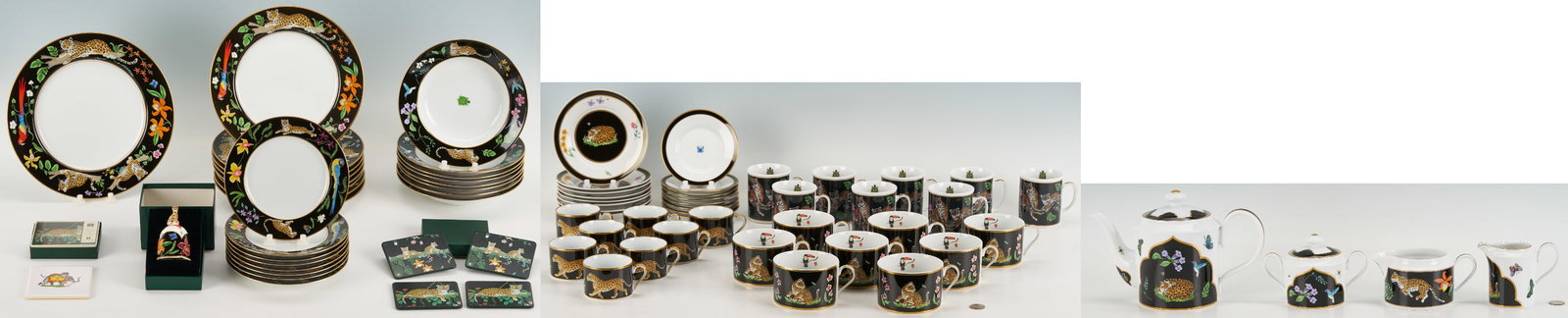 73 pcs Lynn Chase Jaguar Jungle Dinnerware (1 of 20)