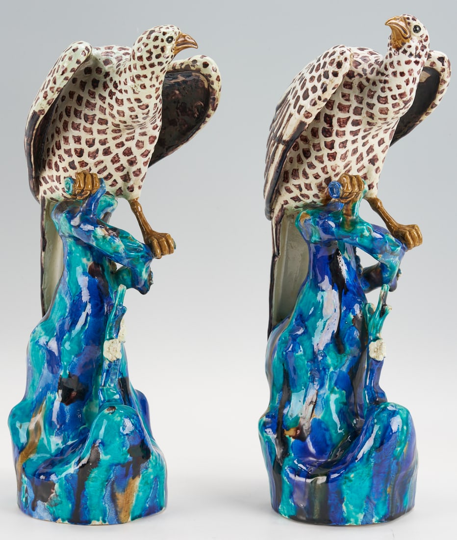 Pair of Samson French Ceramic Falcons (1 of 18)