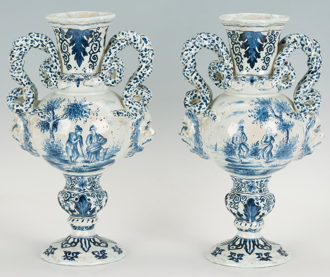Pair Delft Apothecary Jars, Paulus van der Bergh, 18th c. (1 of 18)