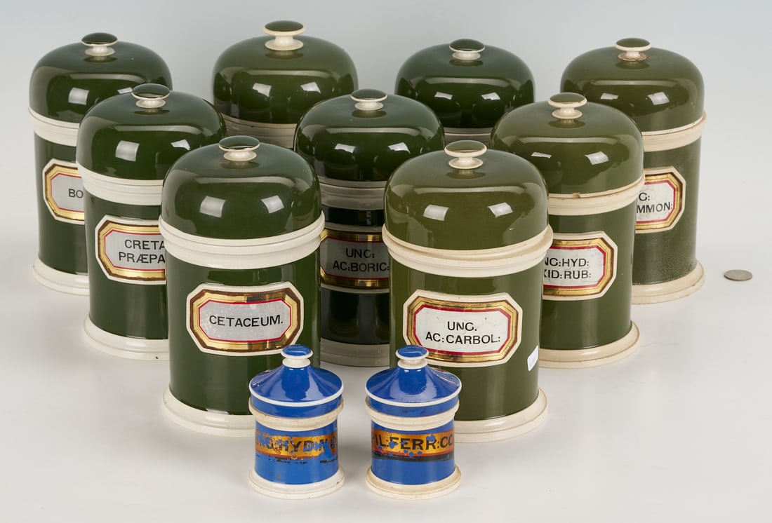 11 Assembled English Green & Blue Apothecary Jars (1 of 20)