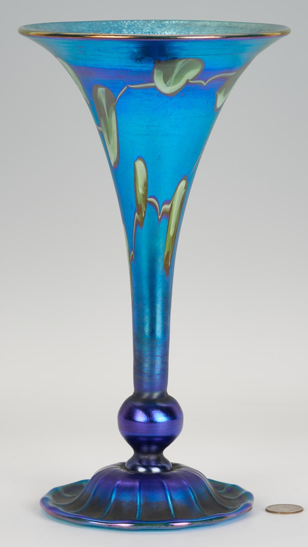 Tiffany Favrile Art Glass Trumpet Vase (1 of 9)