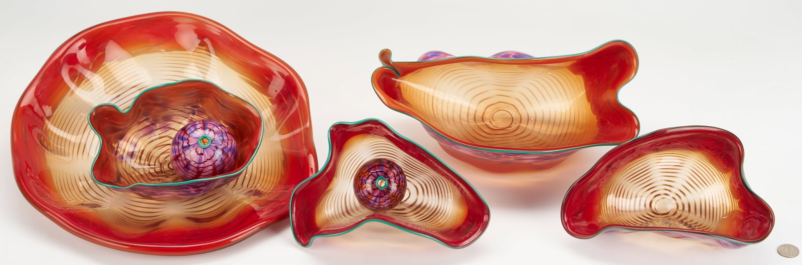 Dale Chihuly Vermillion Macchia Set, 1986, 7 pcs (1 of 20)