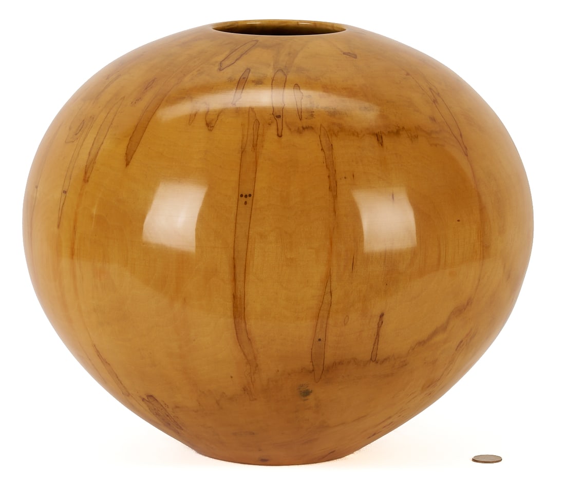 Large Philip Moulthrop Turned Ash Leaf Maple Vessel, c.1990s (1 of 11)