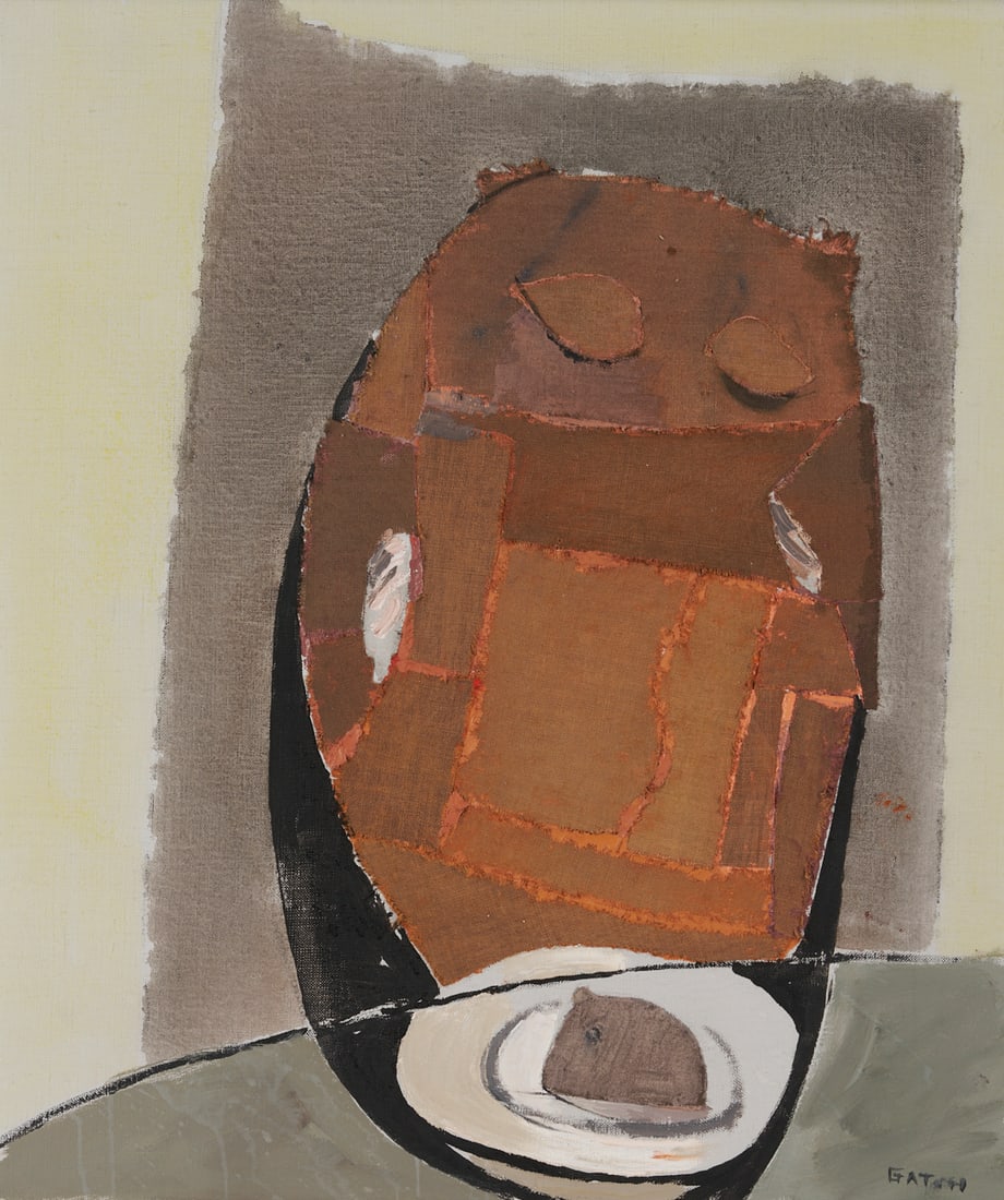 Lee Gatch Mixed Media Painting, Table Owl, 1959 (1 of 15)