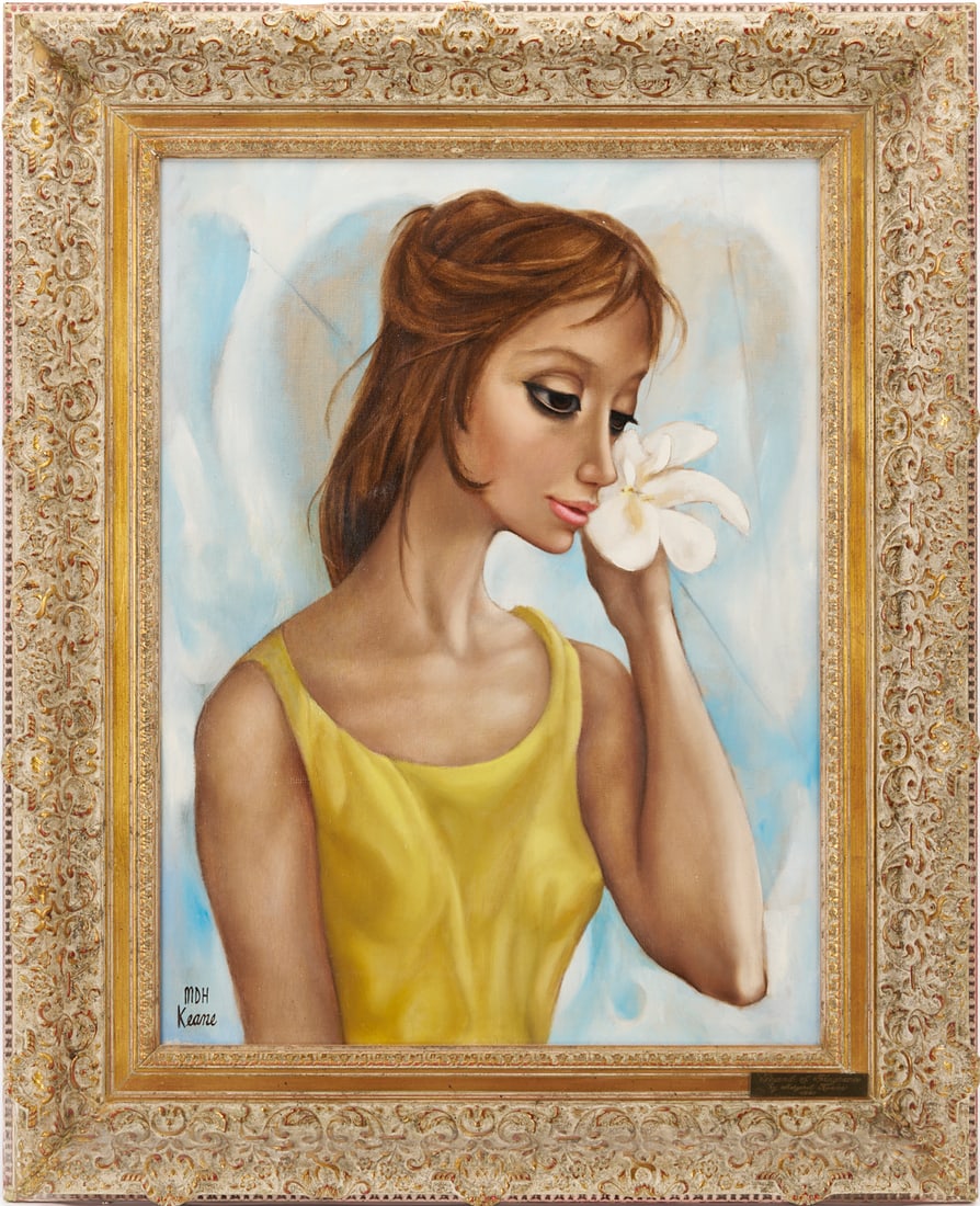 Margaret Keane Big Eyes O/C Painting, 1961, "Sound of Fragrance" (1 of 18)