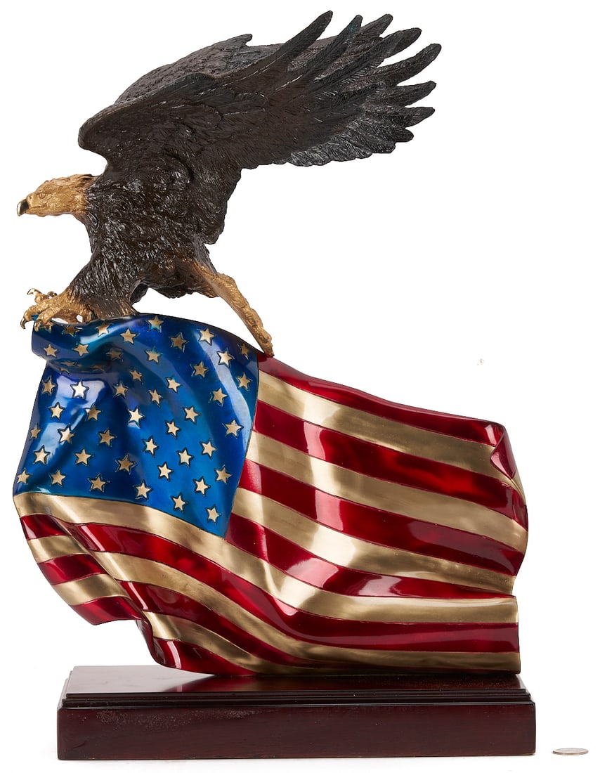 Ghiglieri Bronze Eagle w/ Flag, Brave Glory (1 of 12)