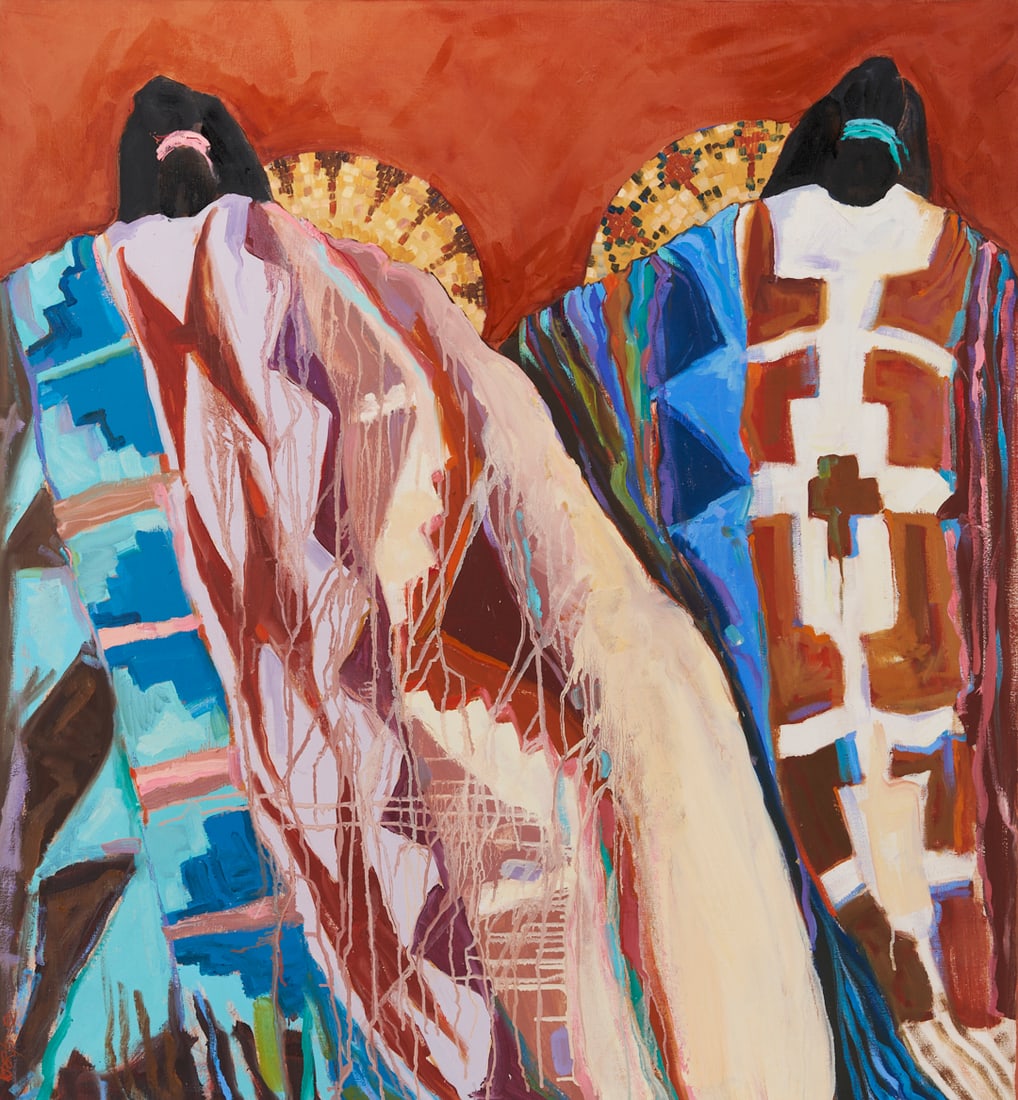 Dolona Roberts Large Southwestern Oil Painting, Blankets (1 of 12)