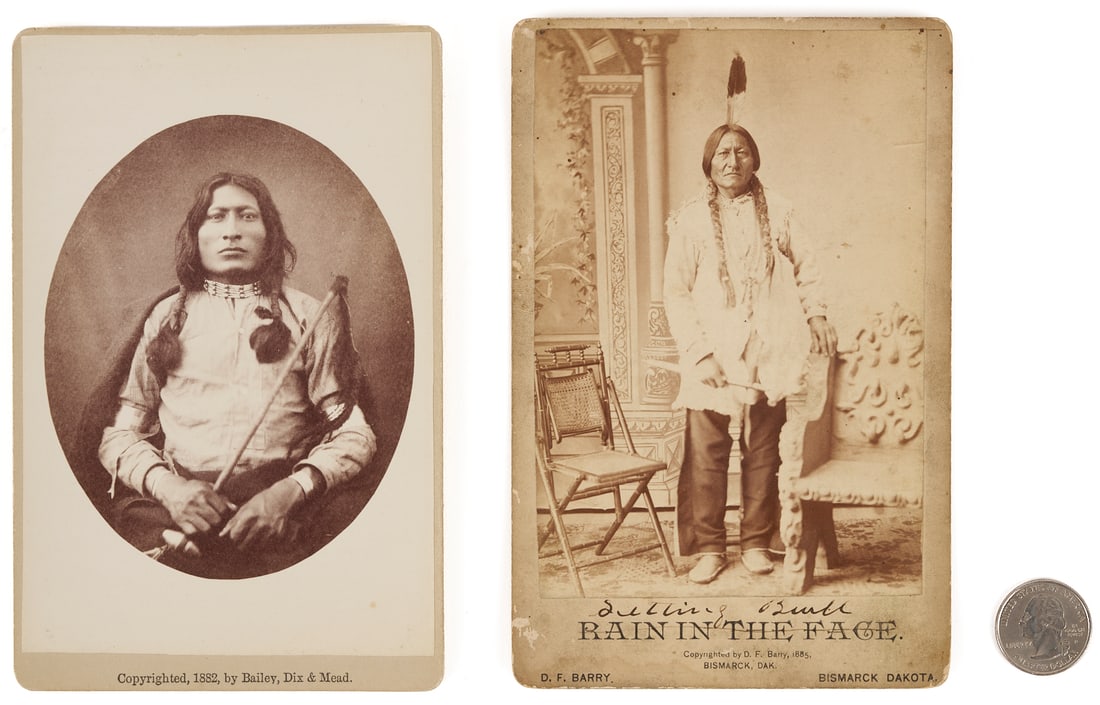 2 19th C. American Indian Cabinet Cards Incl. D.F. Barry, Sitting Bull (Misidentified), & One Bull (1 of 15)