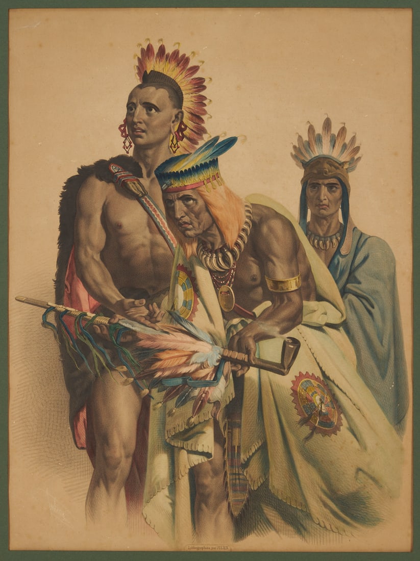 Rare 19th c. Julien Historical Lithograph after W. Powell, Discovery of the Mississippi (1 of 13)