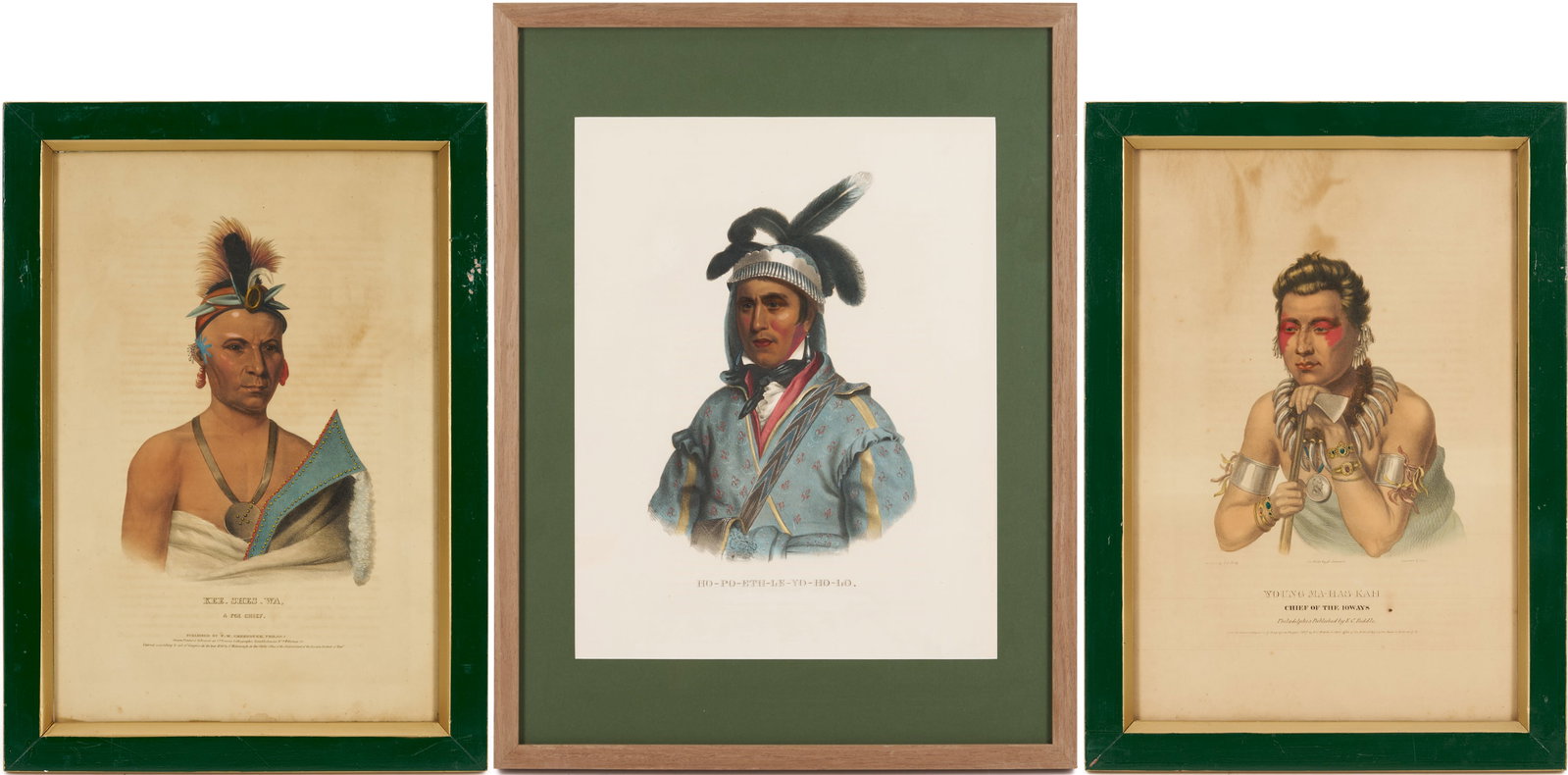3 McKenney & Hall Lithographs, History of the Indian Tribes of N. America Folio Edition (1 of 20)
