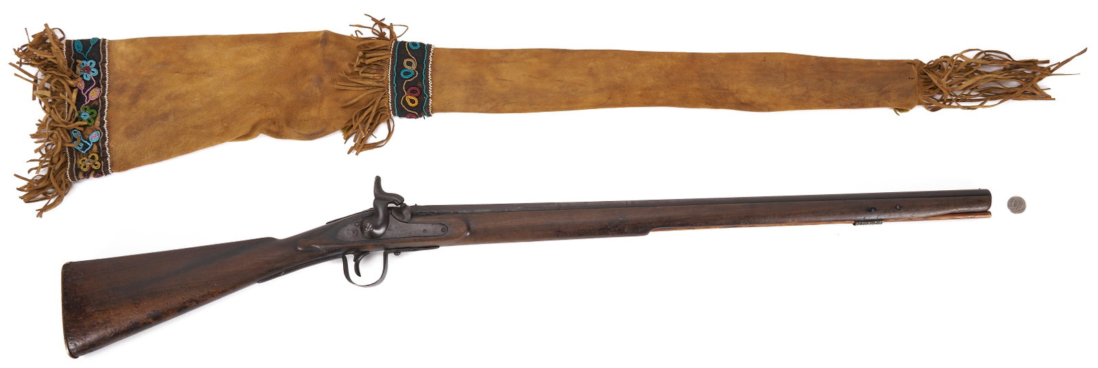 Plains Cree Beaded Rifle Scabbard w/ Barnett Trade Musket (1 of 20)