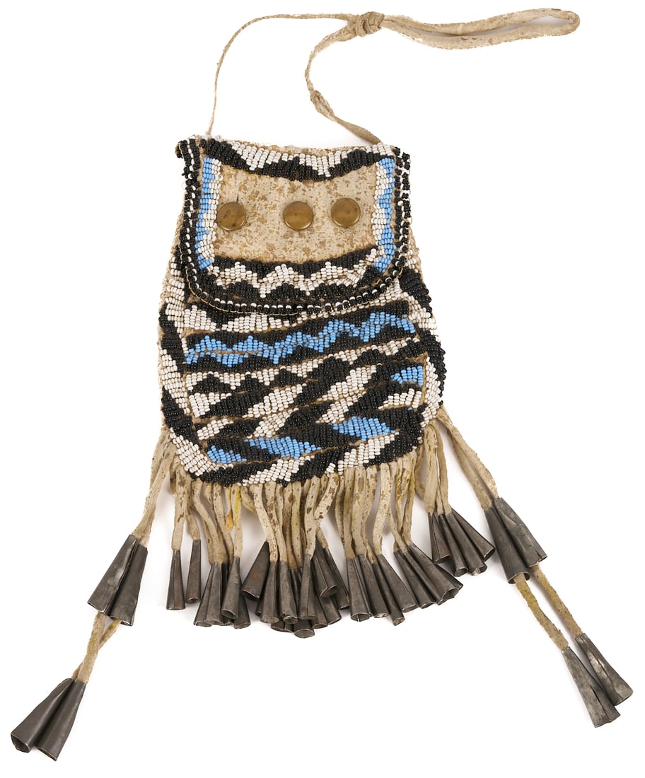 Native American Apache Beaded Hide Pouch (1 of 6)