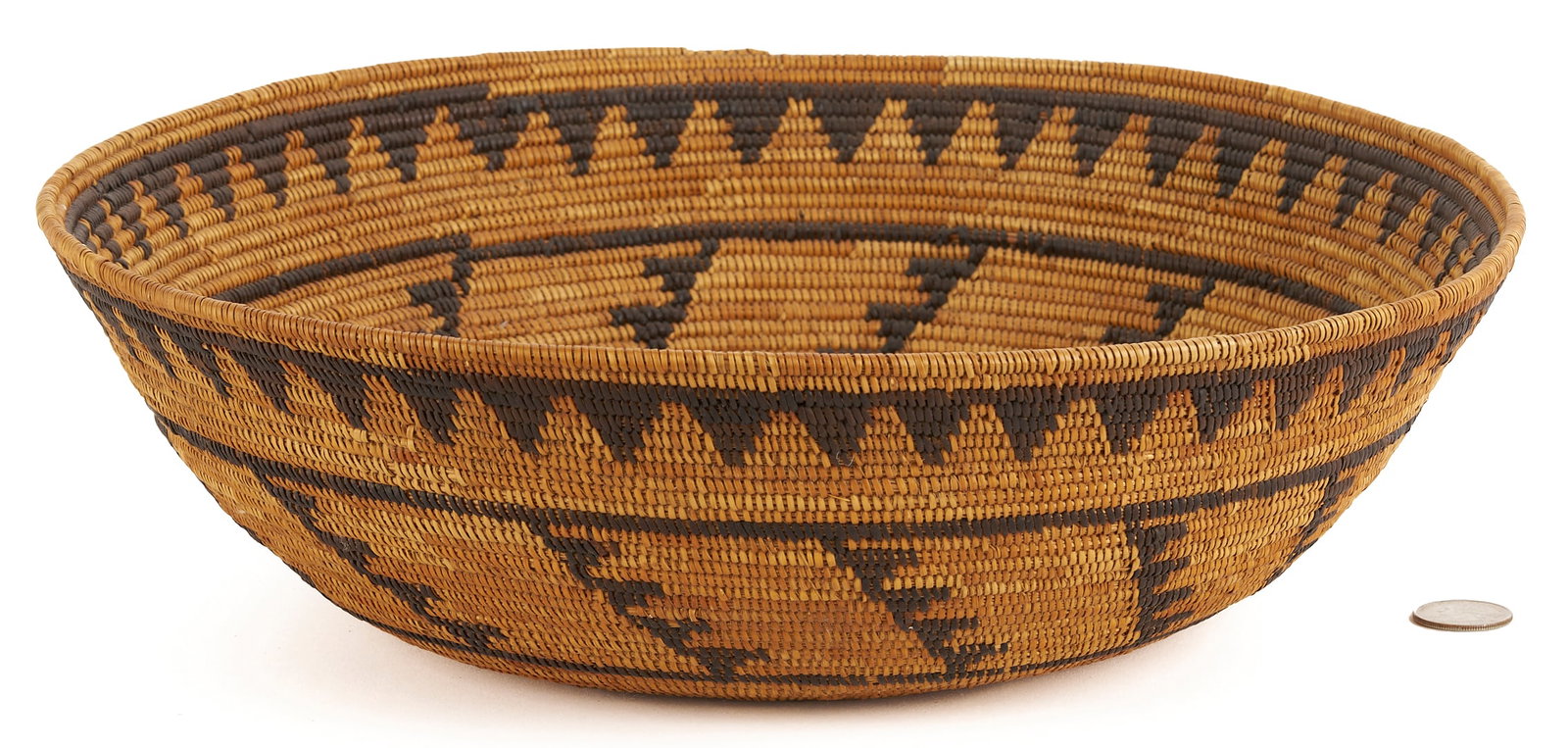 Large Native American Mission Coiled Bowl (1 of 8)