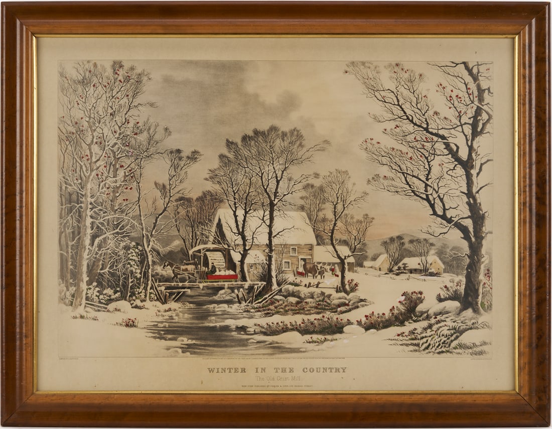 Currier & Ives Print, Winter in The Country, The Old Grist Mill (1 of 10)