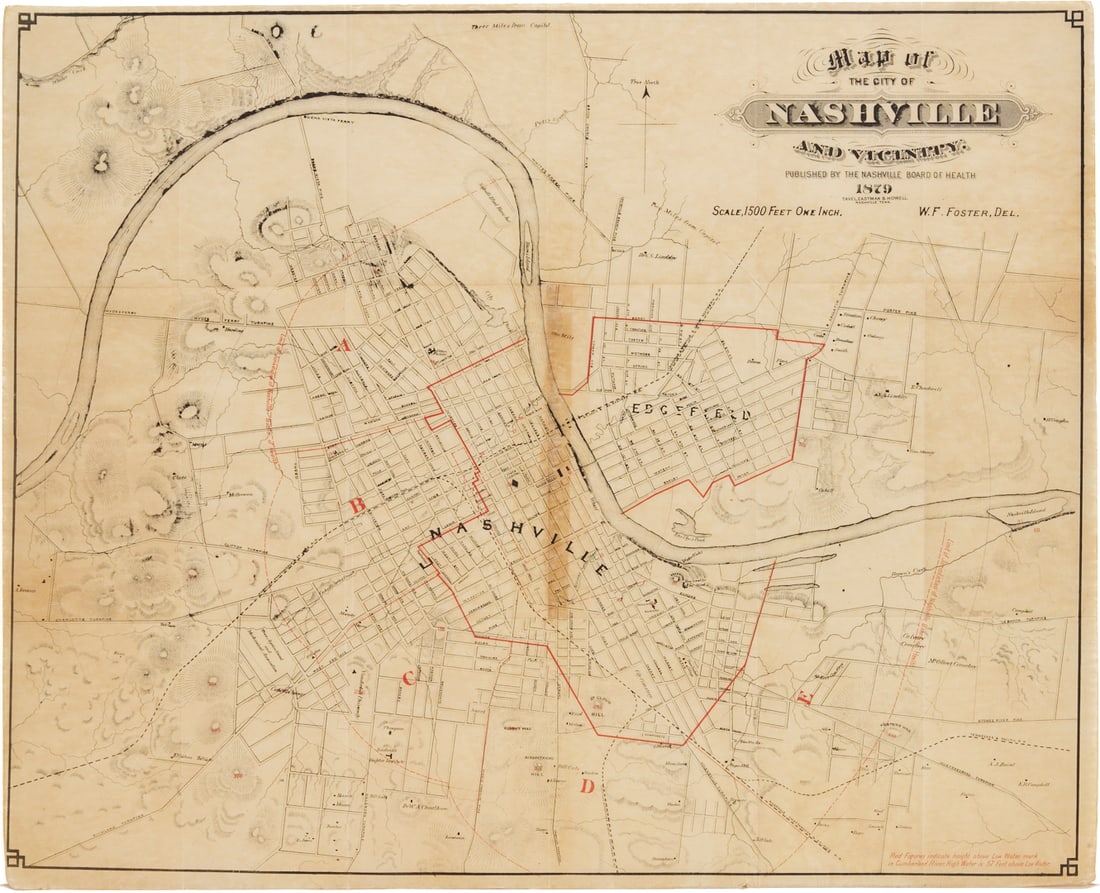 1879 Map of Nashville Tennessee, Wilbur Foster (1 of 11)
