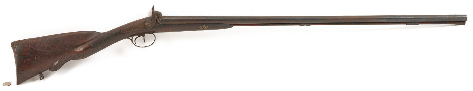 19th C. Double Barrel Percussion Shotgun w/ Carved Stock (1 of 20)