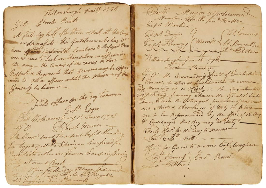 Revolutionary War Orderly Book, Virginia Regiments 1776-1777 (1 of 20)